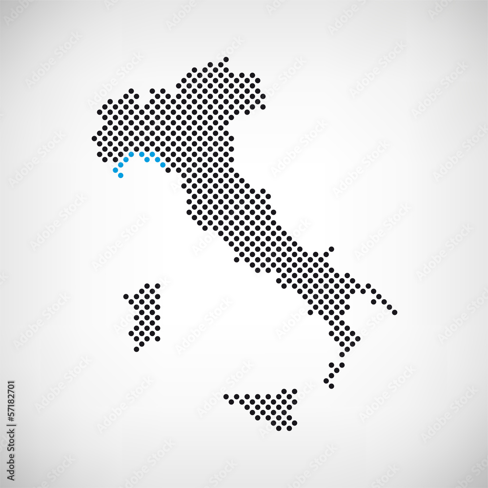 Ligurien Italien Karte punktiert