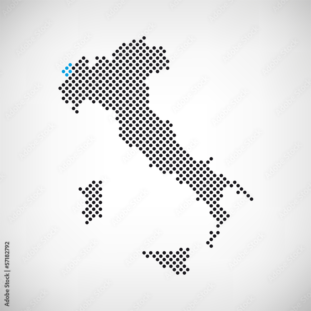 Aostatal Italien Karte punktiert