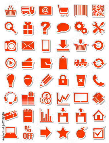 red web icons for eshop