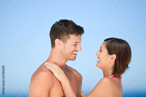 Beautiful couple at the beach