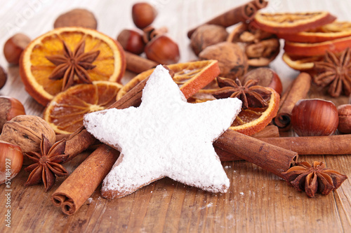gingerbread with cinnamon and orange dried