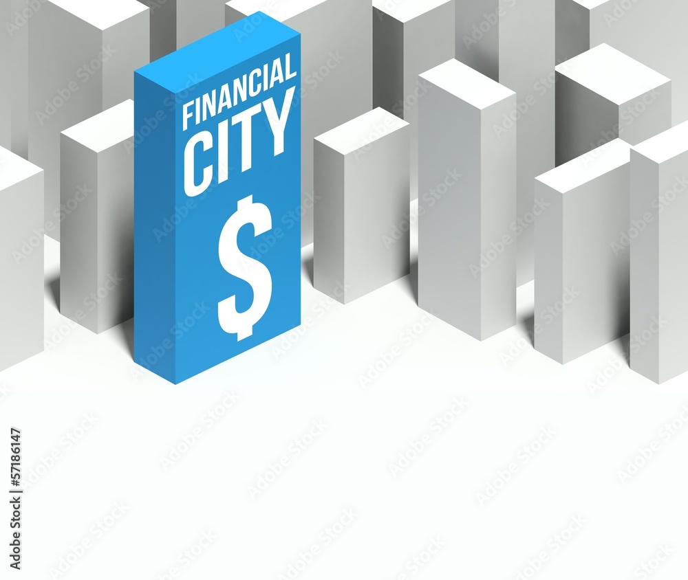 Fototapeta premium 3d financial city conceptual model of downtown