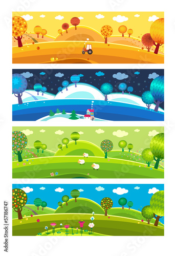 Four seasons. Vector.