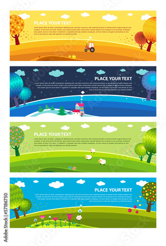 Four seasons. Vector.