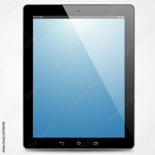 The new tablet with blue screen