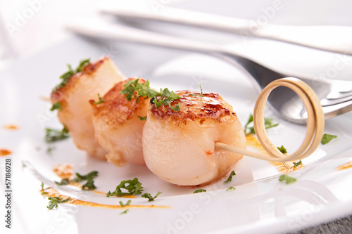 Photos seared scallop