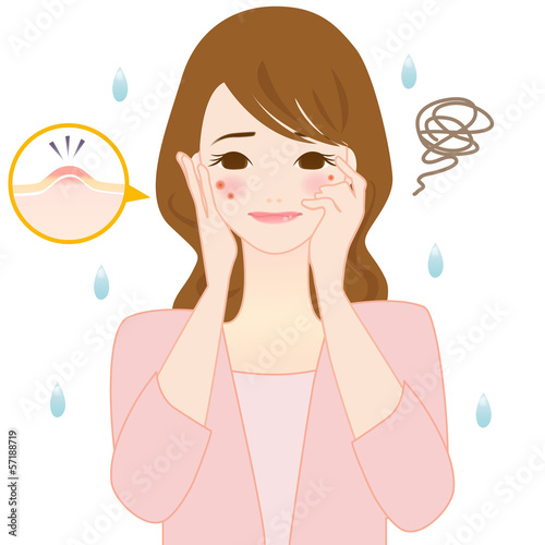 女性　ニキビ　湿疹　肌荒れ　冬