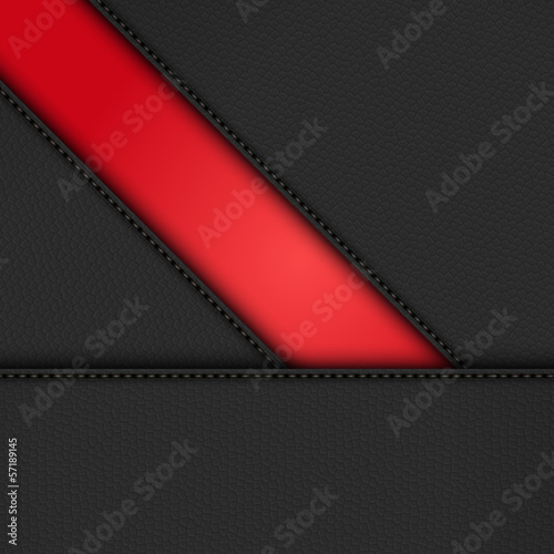 black leather diagonal panels background on red