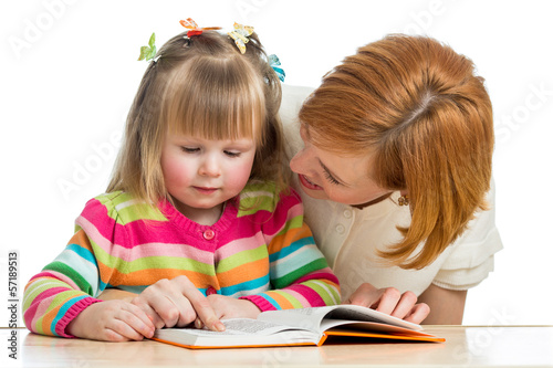 mom reading to kid a book