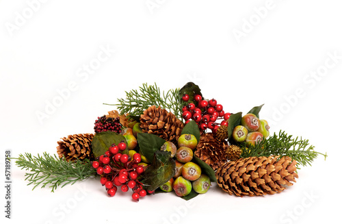 Closeup image of a colorful christmas arrangement