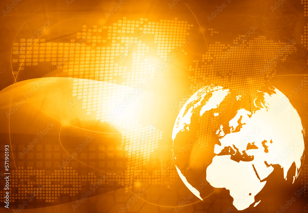 Naklejka premium Europe map technology style