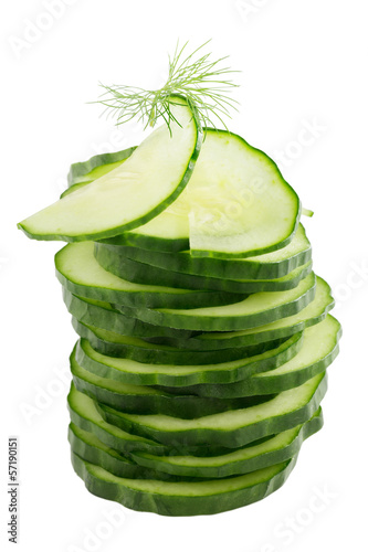 Salatgurke in Scheiben geschnitten