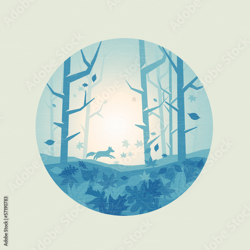 Fresh Forest Scenic - Vector illustration.