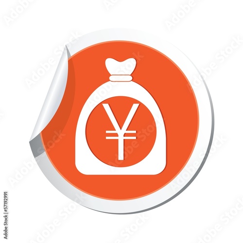 Money bag with yen sign. Vector illustration
