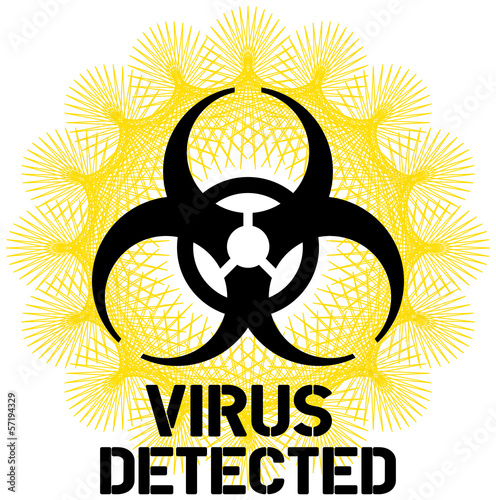 Computer virus sign, retro style, vector