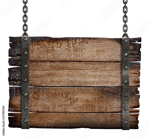 old burnt wood sign board o...