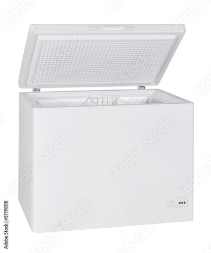 Home chest freezer isolated with clipping path