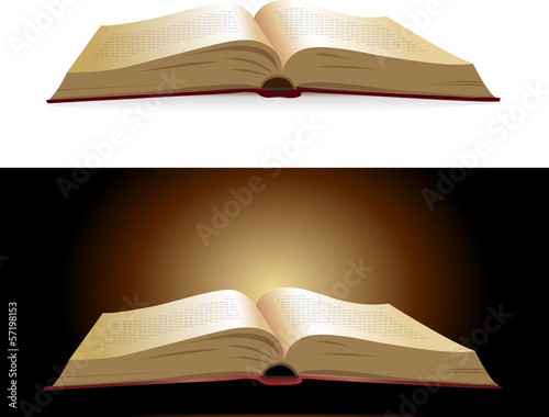 Opened old book