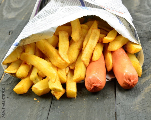 Saveloy and Chips