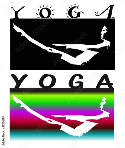 silhouette umana in posizione yoga