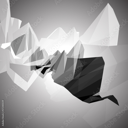 Grayscale triangular abstract background