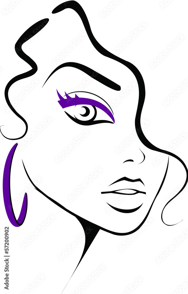 Beauty icon in black white and purple Beauty icon in black white and purple
