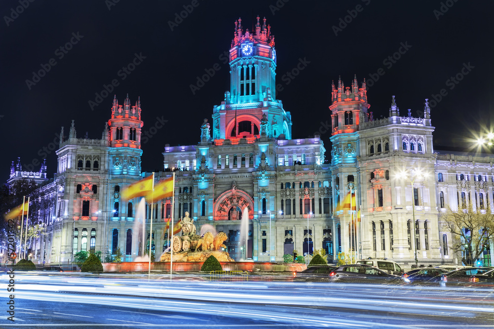 Cibeles square at Christmas, Madrid, Spain - obrazy, fototapety, plakaty 