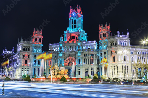 Cibeles square at Christmas, Madrid, Spain