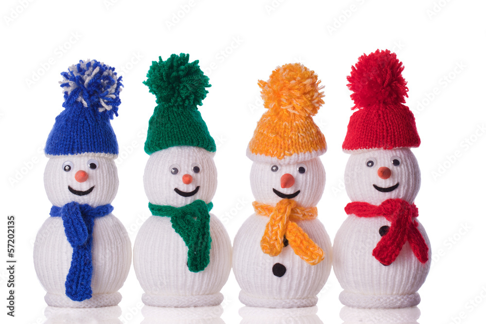 group of snowman with hat and scarf group of snowman with hat and scarf
