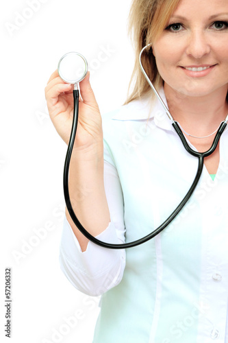 Young beautiful doctor with...