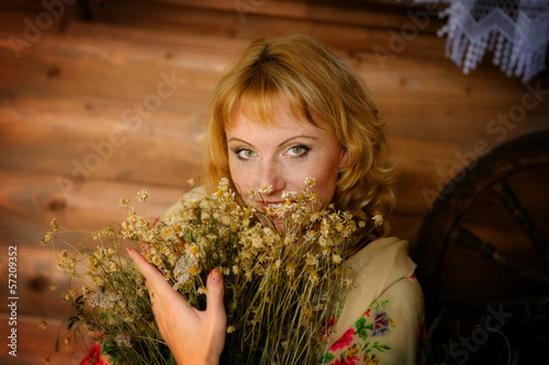 country girl with herbs