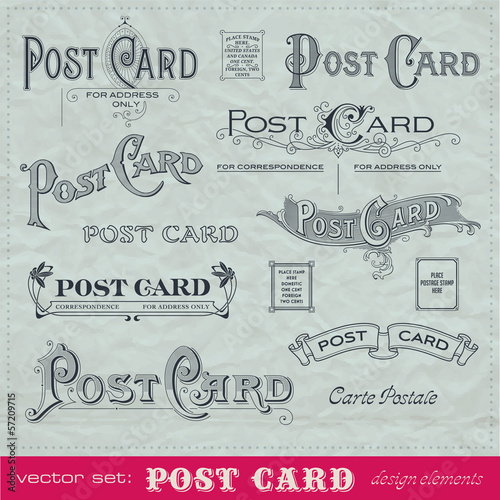 hand-lettered retro postage design elements photo