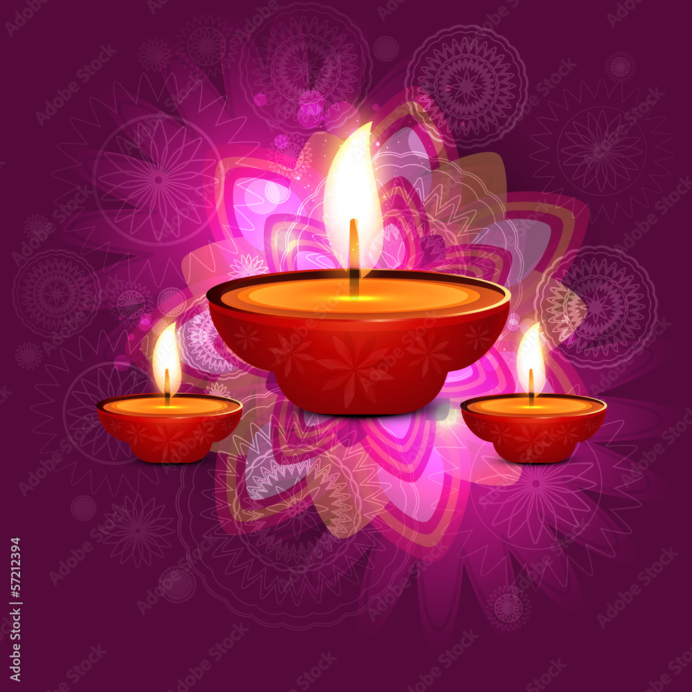 Beautiful vector diwali greeting card background design