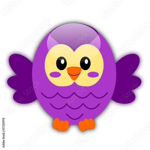Vector illustration of violet owl