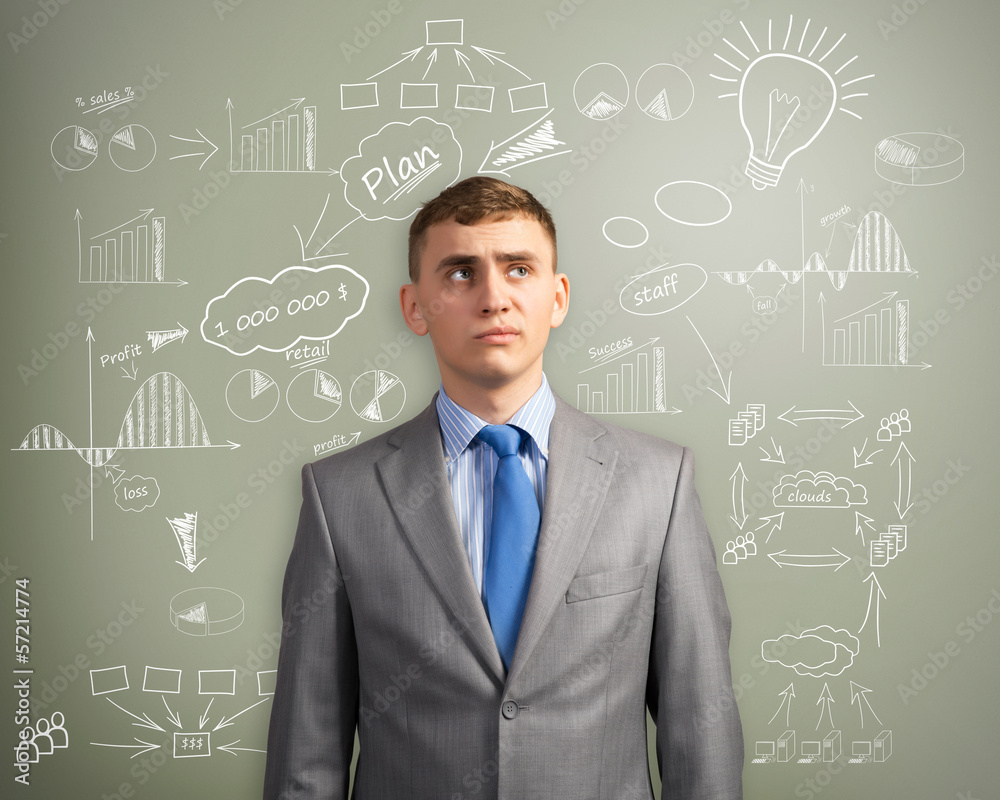 businessman thinking about innovation in business businessman thinking about innovation in business