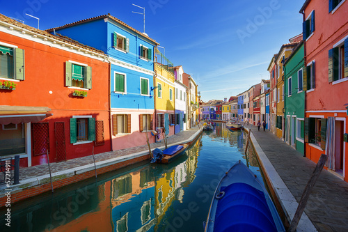 multicolored houses on Burano island. Venice. Italy. © phant