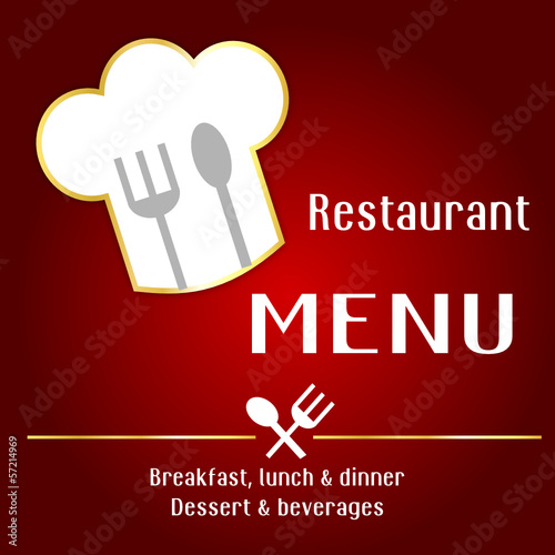 Red background of restaurant menu