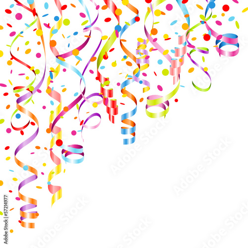 Party Background Streamers & Confetti Color Mix