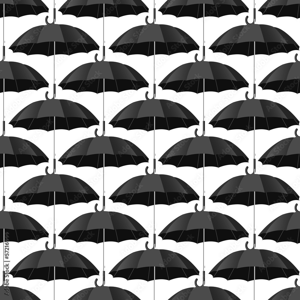 Obraz premium Seamless pattern with black umbrellas