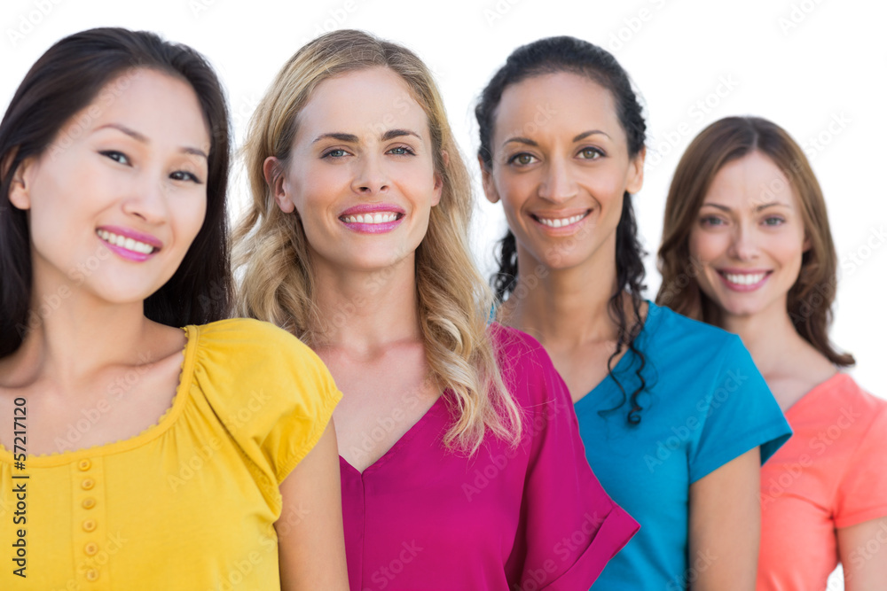 Cheerful models posing and looking at camera Cheerful models posing and looking at camera