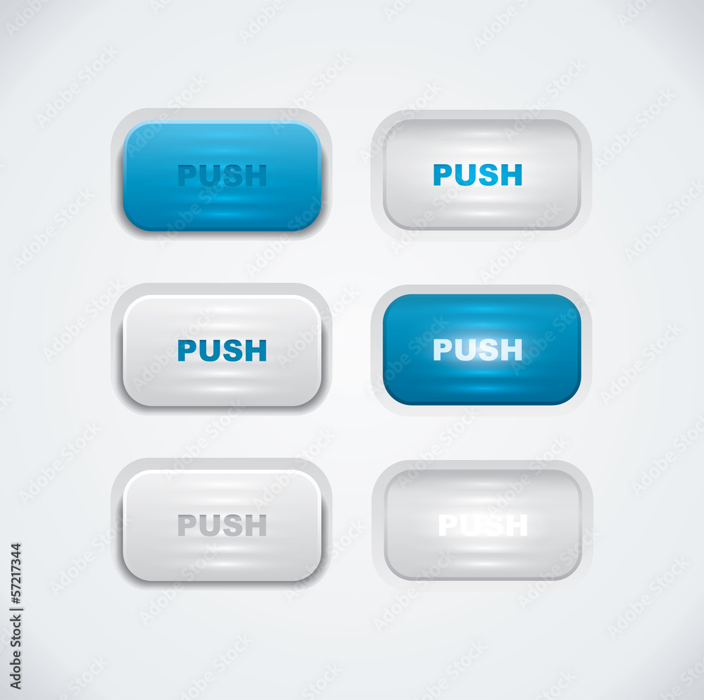 Blue and white push buttons Blue and white push buttons