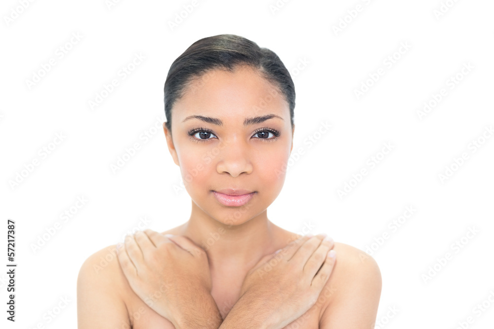 Relaxed young black haired model looking at camera Relaxed young black haired model looking at camera