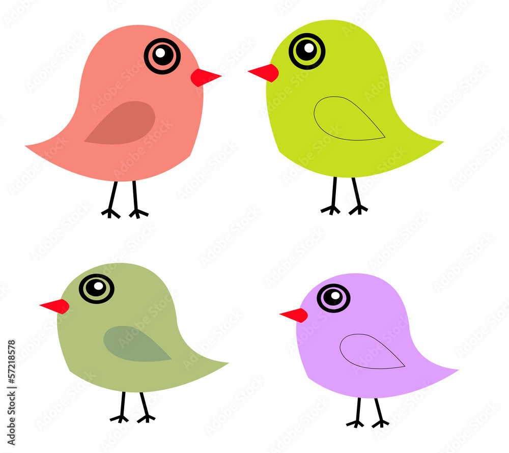 Fototapeta premium Cute birds in vector