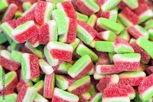 Watermelon shaped colorful candies