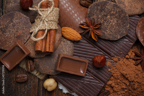 Chocolate assorment background