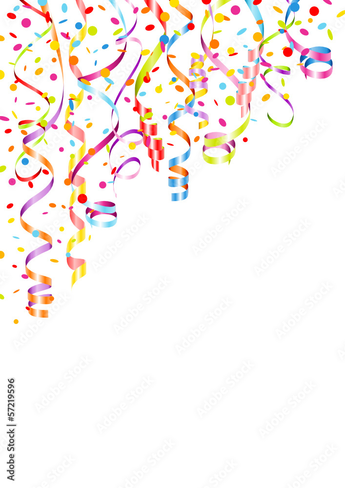Party Background Streamers & Confetti Color Mix Poster A4 Party Background Streamers & Confetti Color Mix Poster A4