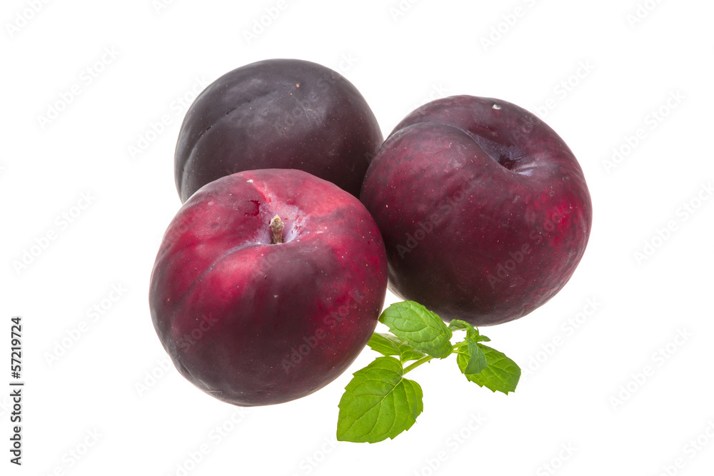 Heap of bright plums