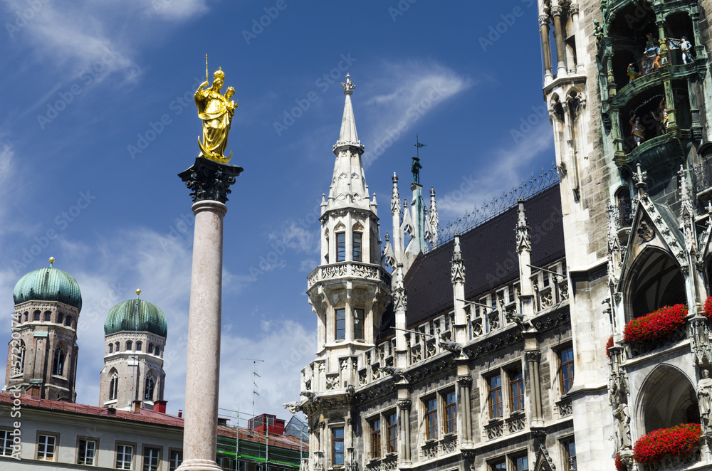Virgin Mary column at the Marienplatz