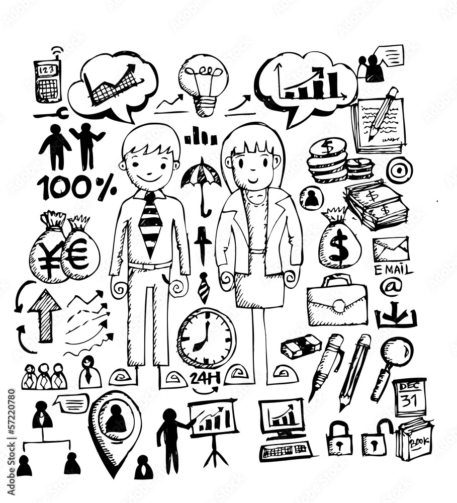 Obraz premium Business doodles