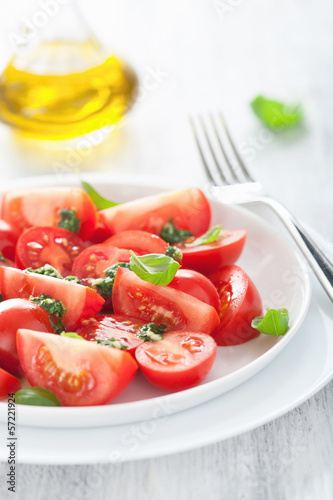 tomato salad with basil dressing